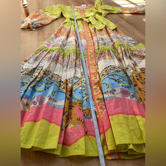 New boho maxi dress  a-line ruffles mandarin collar $169 NWT medium a loves a - Picture 9 of 13